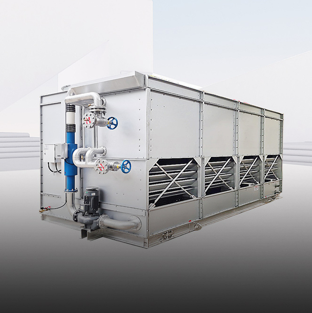 Integrated evaporative condensing water chiller